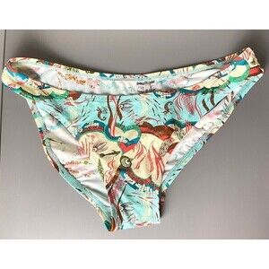 Patagonia Womens Sunamee Bikini Bottoms Size L Sea life Print Swim Full Coverage